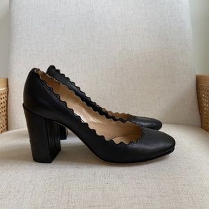 CHLOE Scalloped Leather Pumps